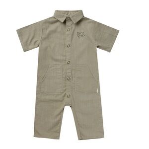 Rylee + Cru army green Short Sleeve Romper